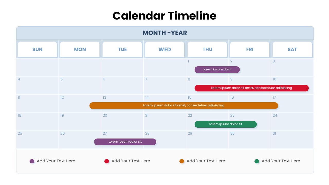 Calendar Timeline Template