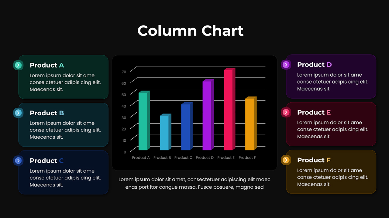 Column Chart Template Dark