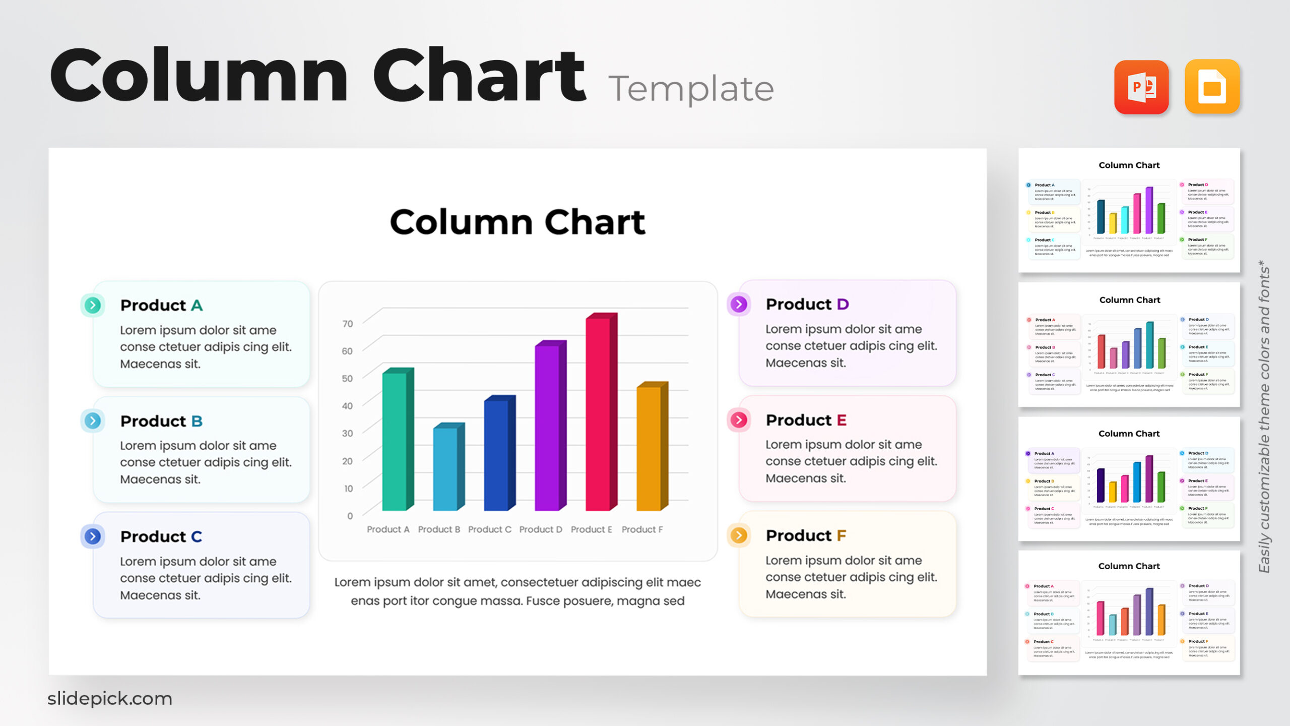 Column Chart PowerPoint template