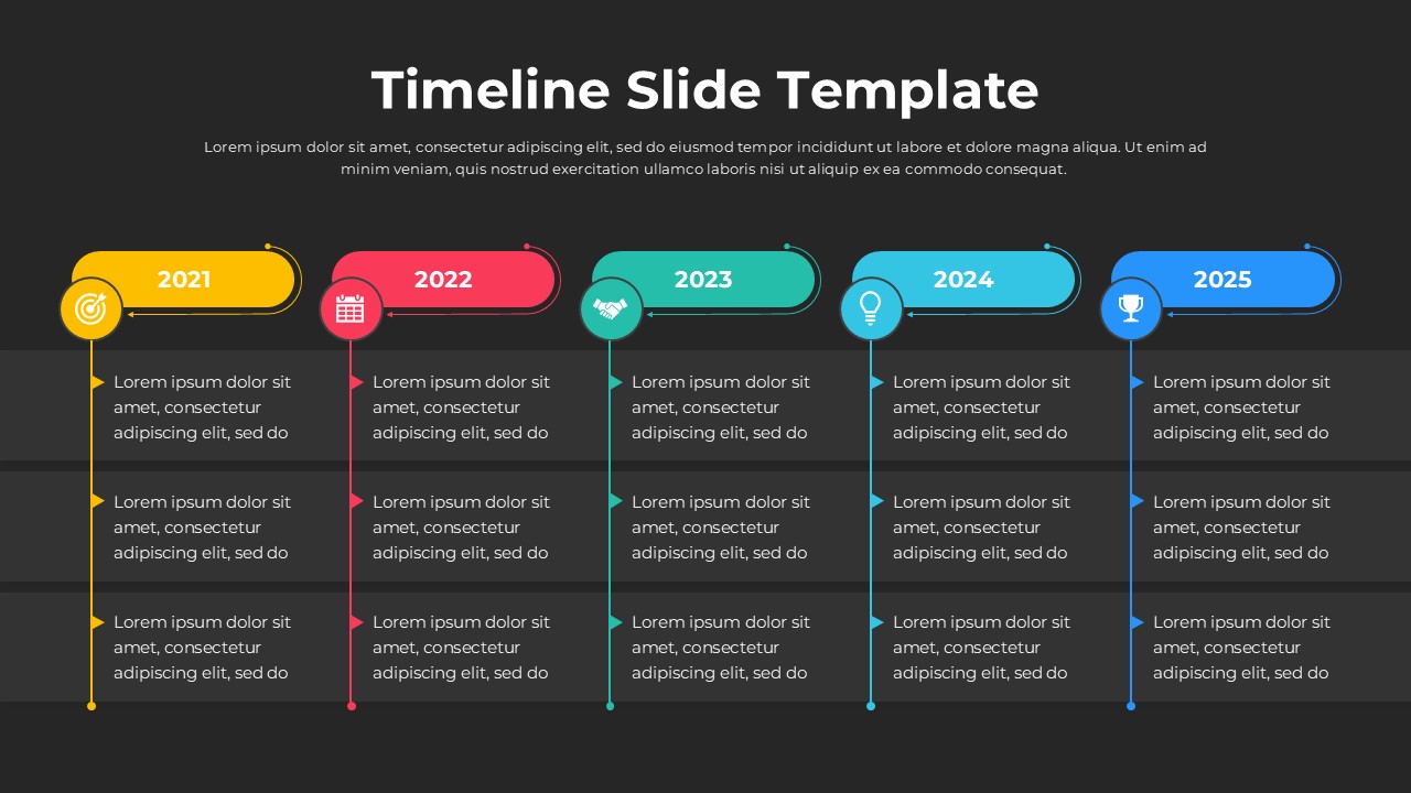 Dark Timeline Slide Template