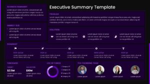 Executive Summary PowerPoint Template Dark