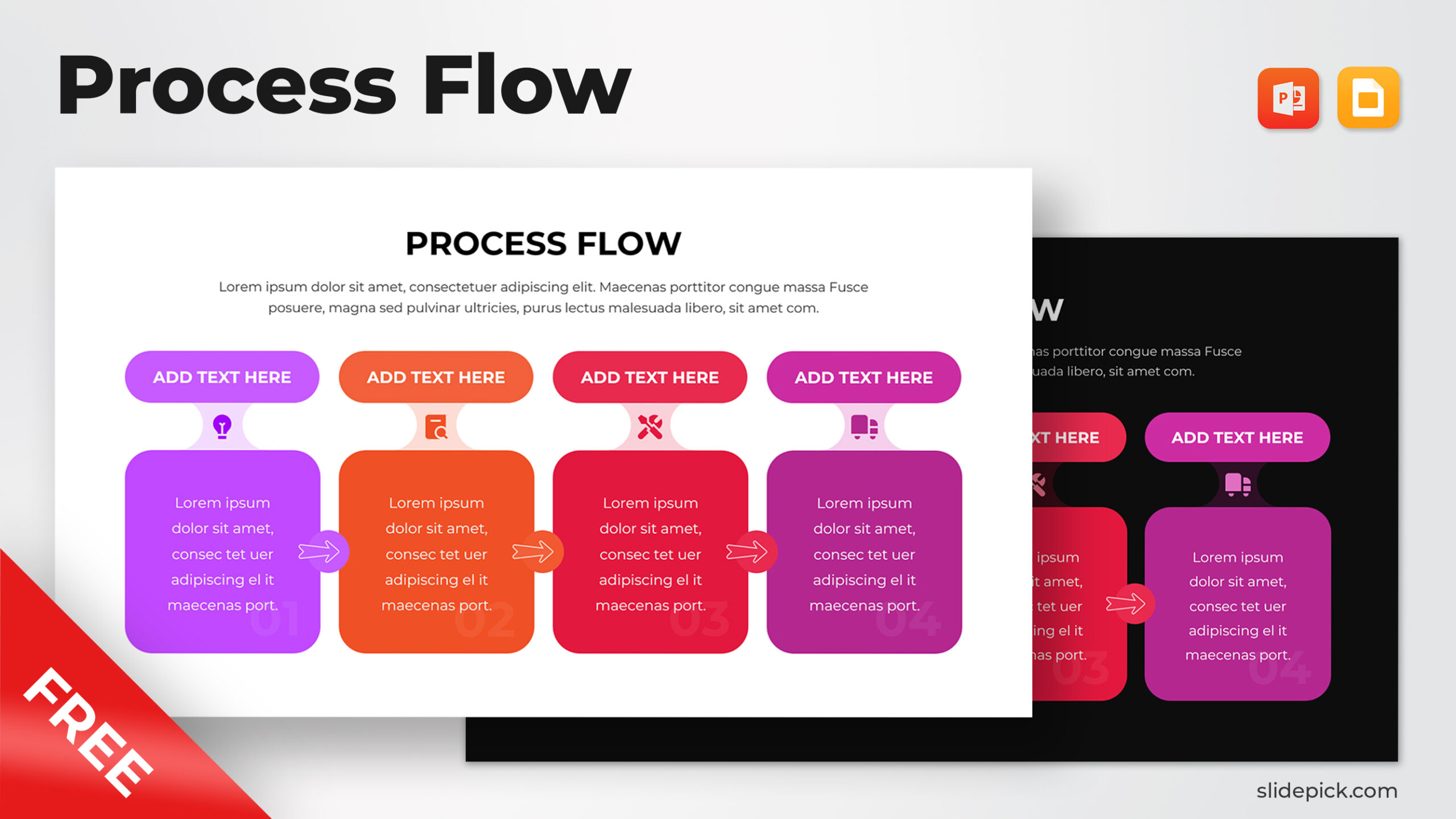 Free Process Flow ppt & google slides