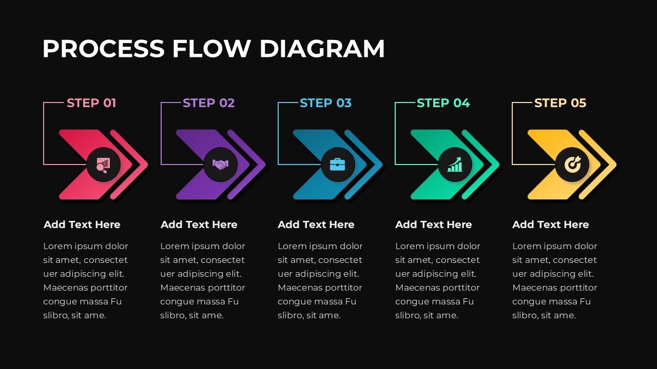 Free Process flow Dark Template