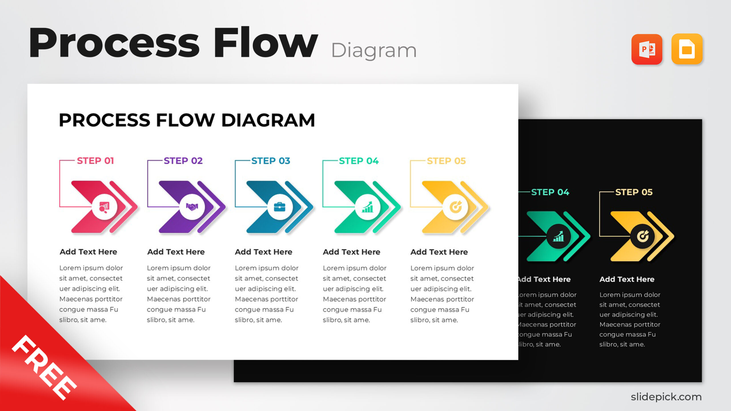 Free Process flow diagram PowerPoint & google slides