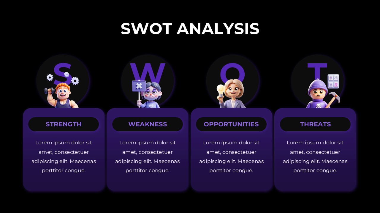 Free SWOT Analysis Dark Template