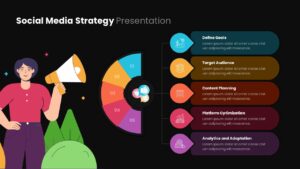 Free Social Media Strategy PowerPoint Template Dark