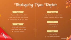 Free Thanksgiving Menu Template