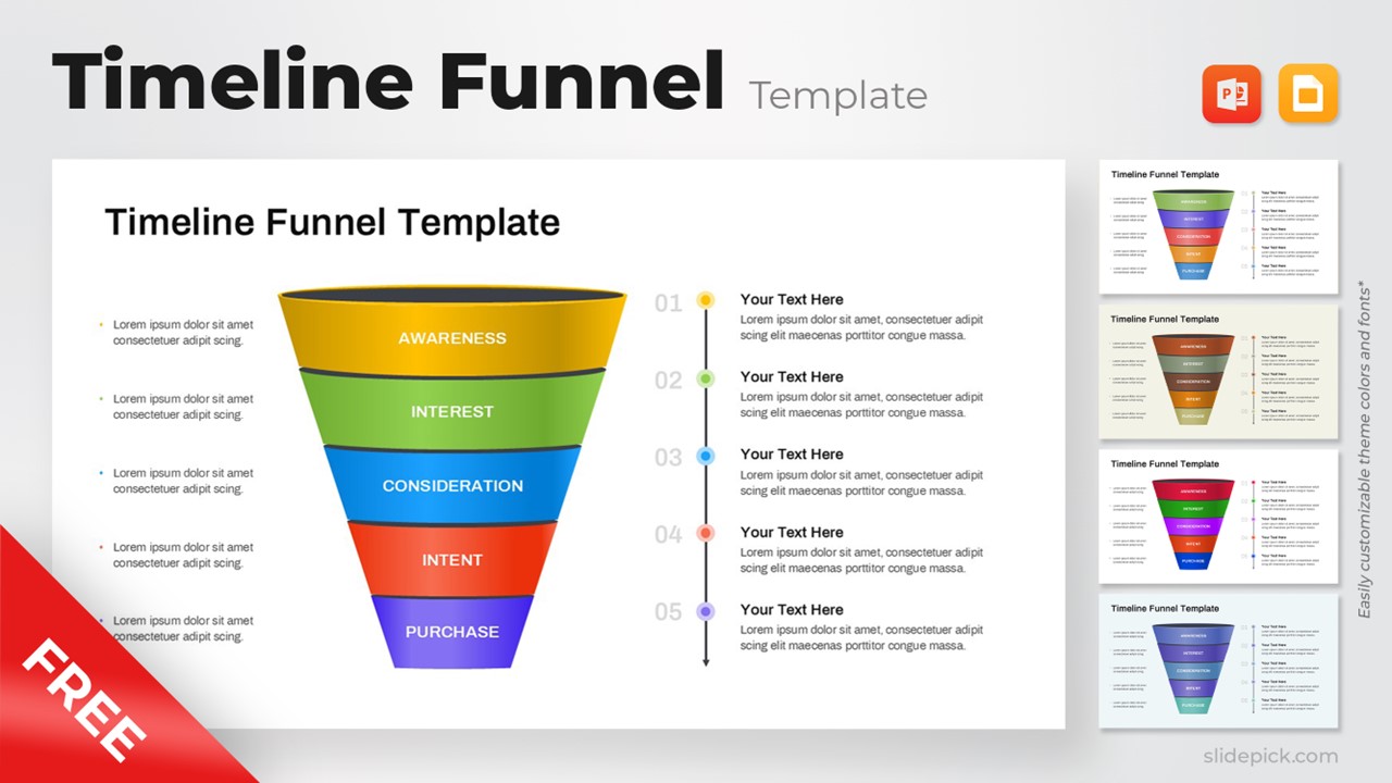 Free Timeline Funnel Powerpoint Template