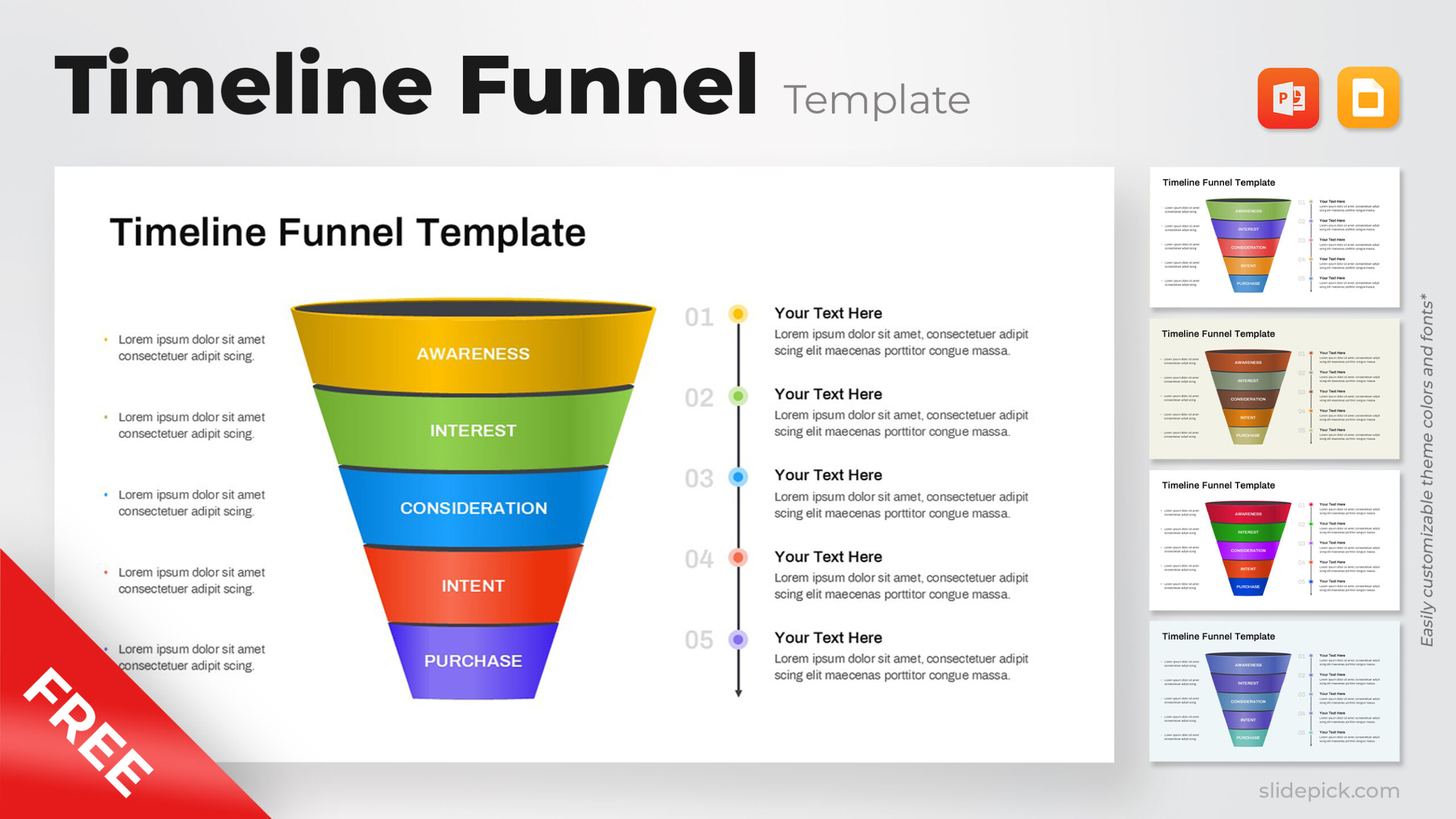 Free Timeline Funnel Powerpoint Template