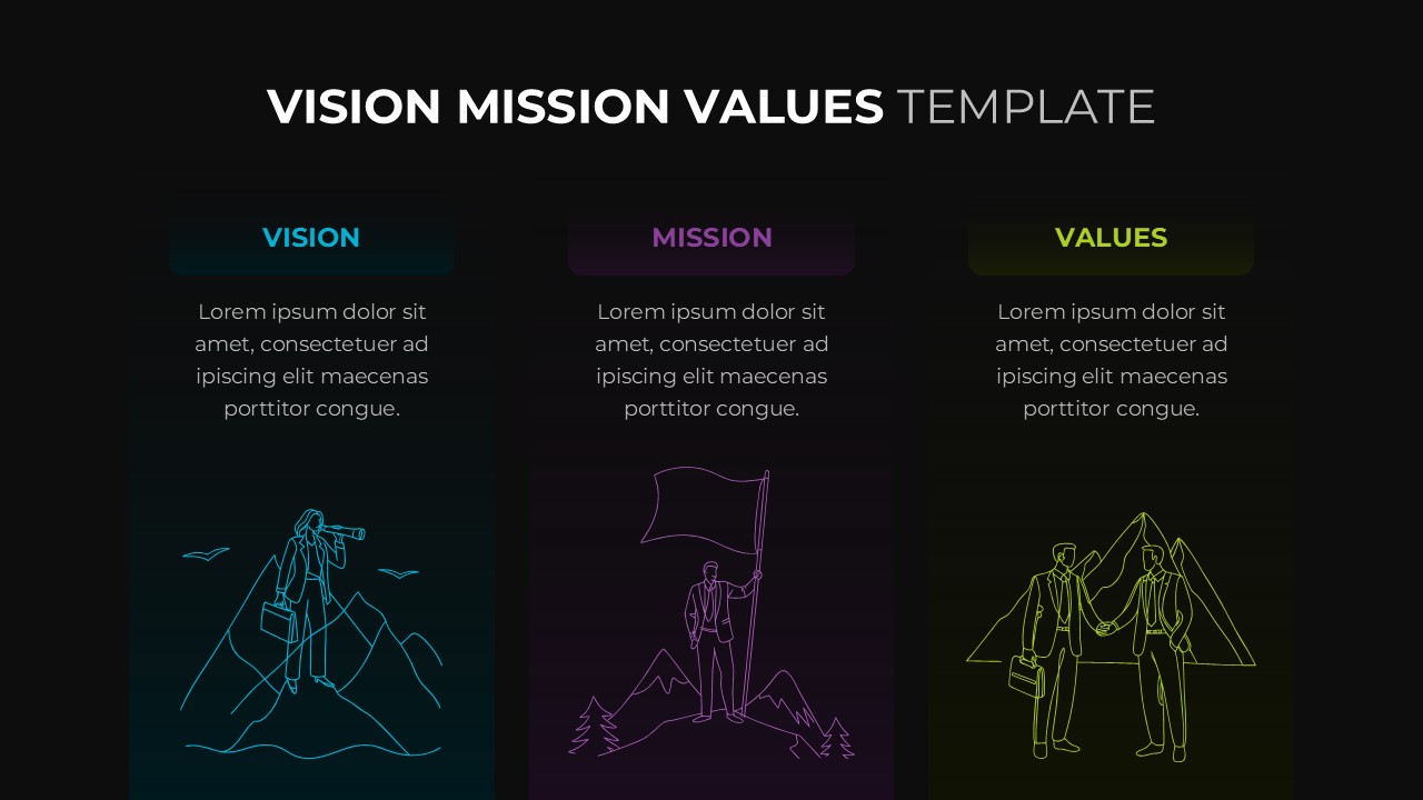 Free Vision Mission Values Template Dark