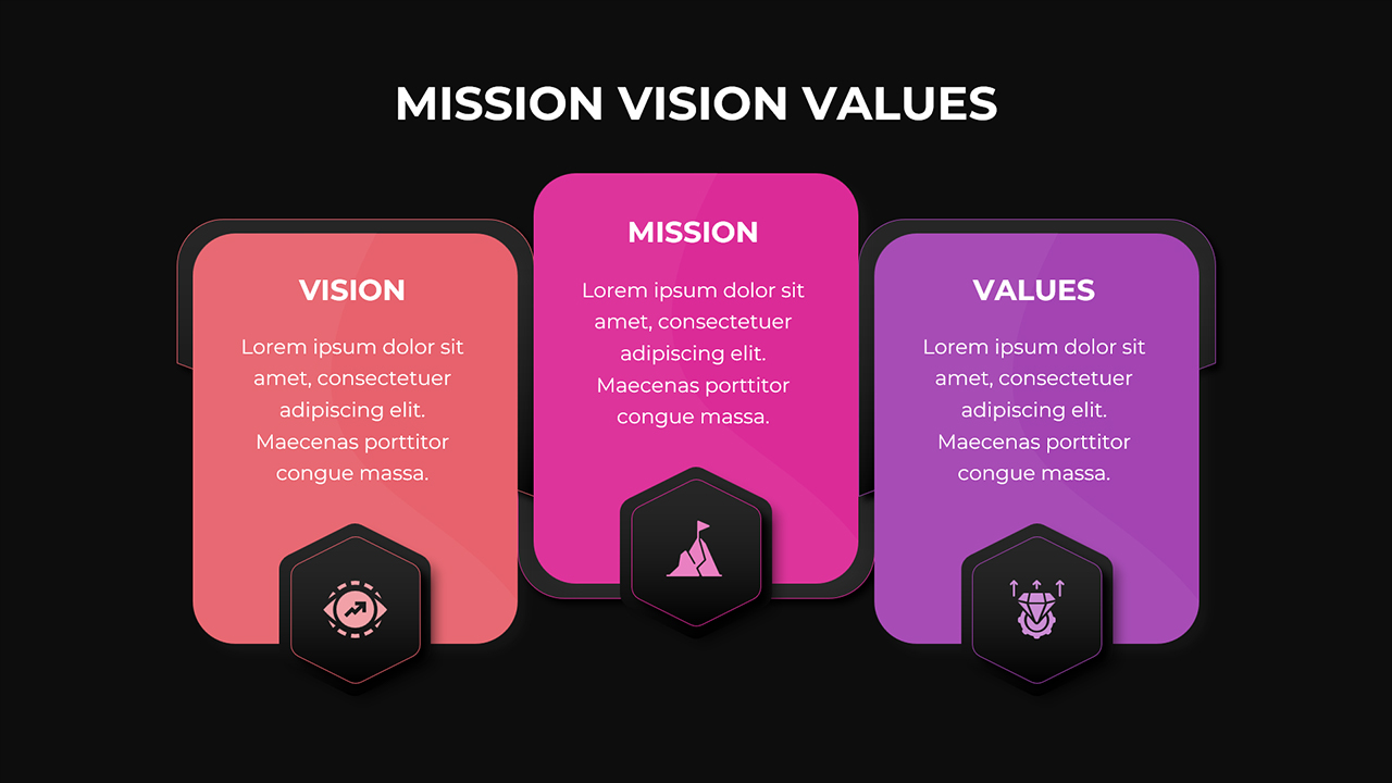 Free mission vision values template dark