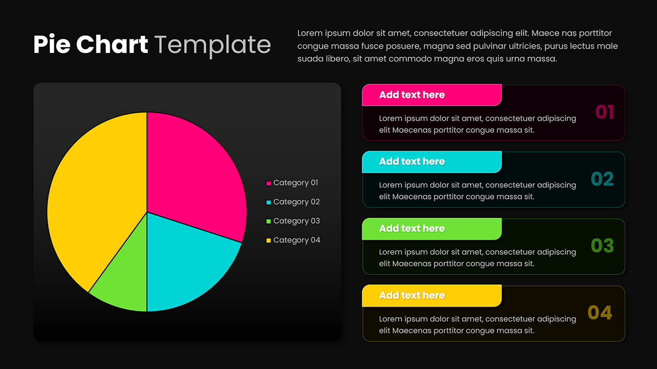 Pie Chart PowerPoint Template Dark