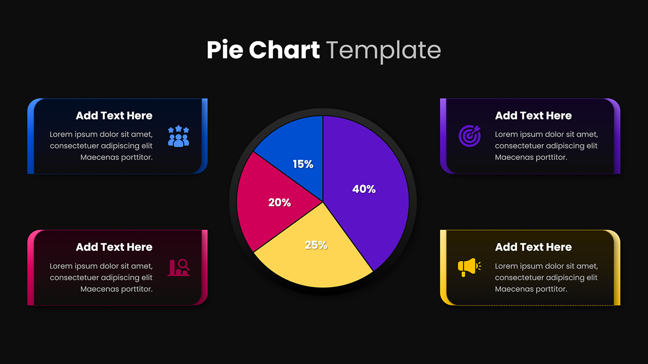 Pie Chart PowerPoint Template Dark