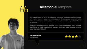 Testimonial PowerPoint Template Dark