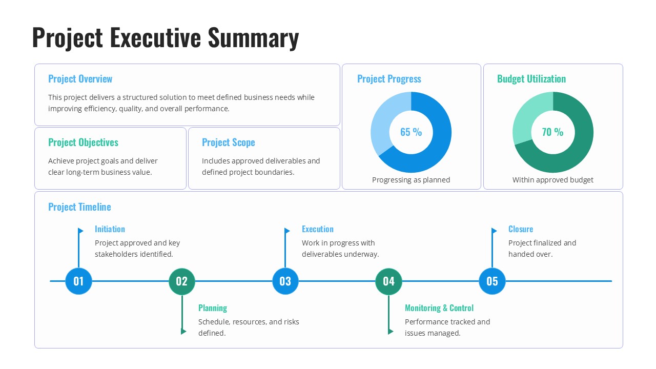 5 parts of an executive summary Slide