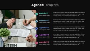 Agenda PowerPoint Dark Template