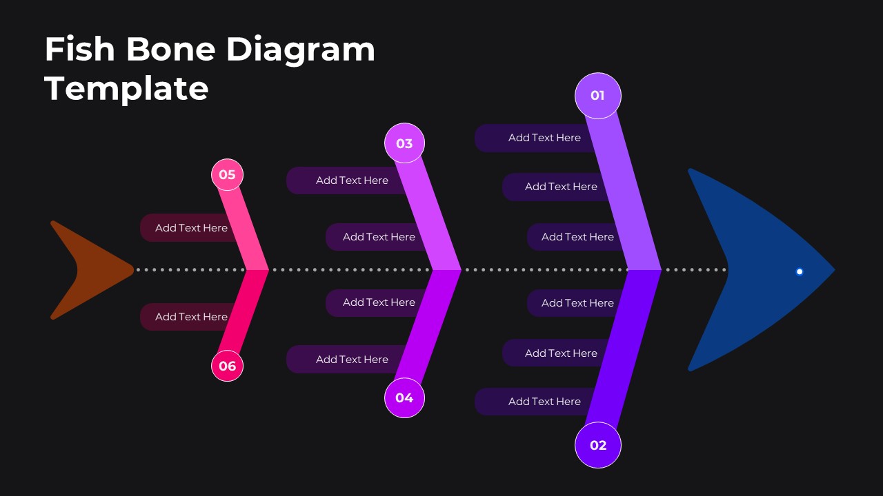 Dark Fish Bone Diagram Slide