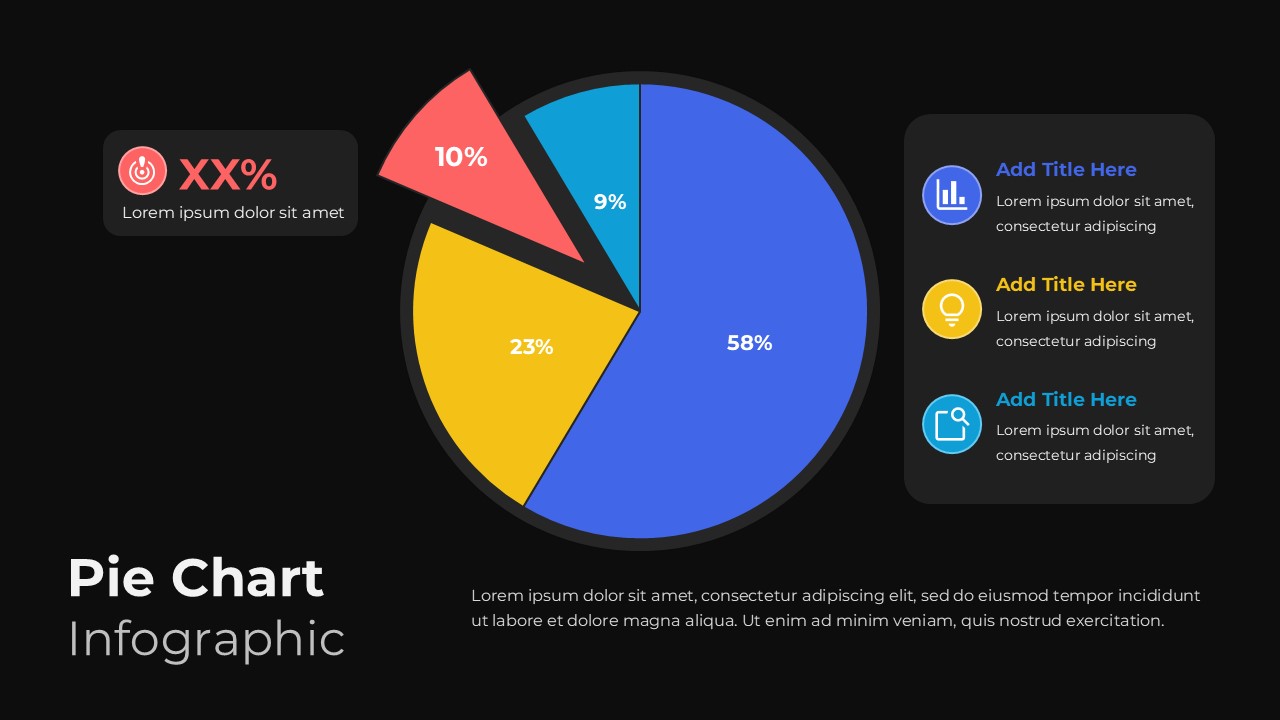 Dark Pie chart Powerpoint