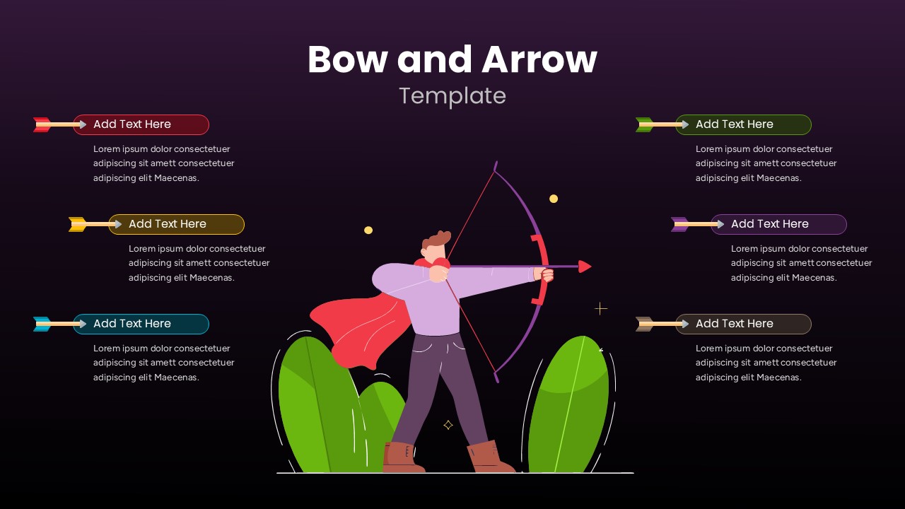 Editable Bow and Arrow PPT Template