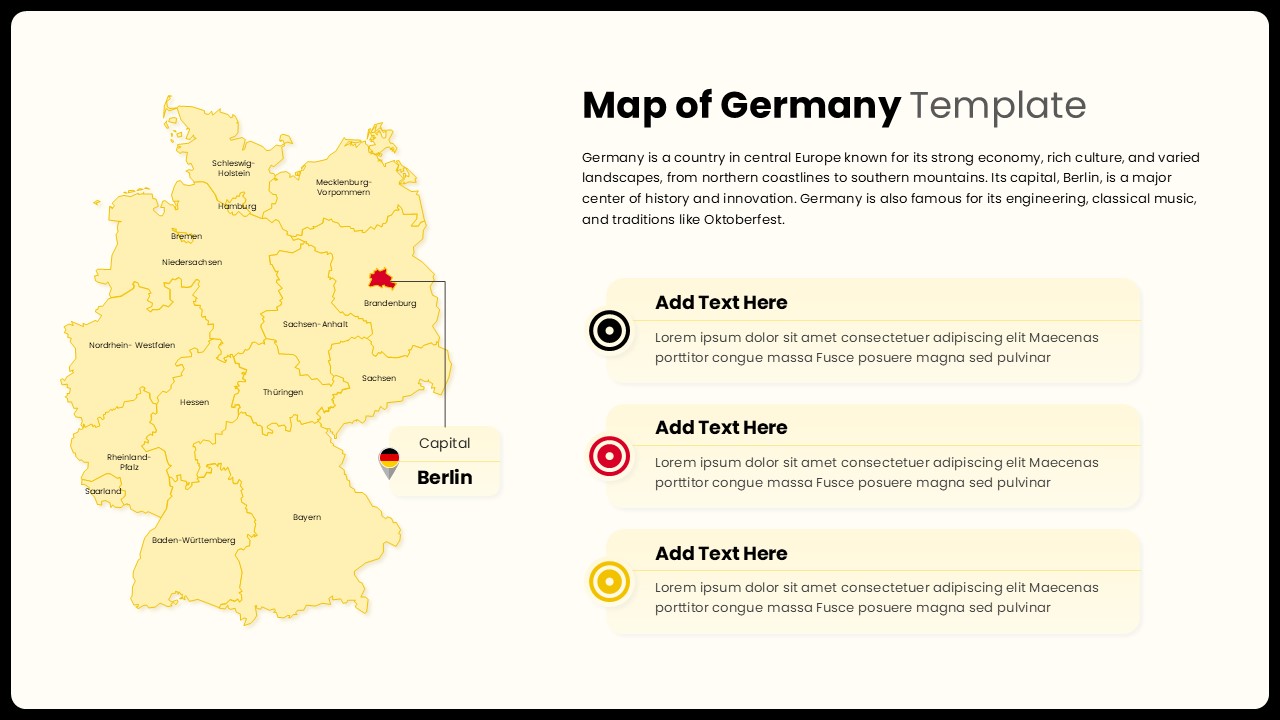 Editable Map of Germany