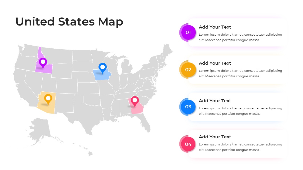 Editable US Map Presentation Slide