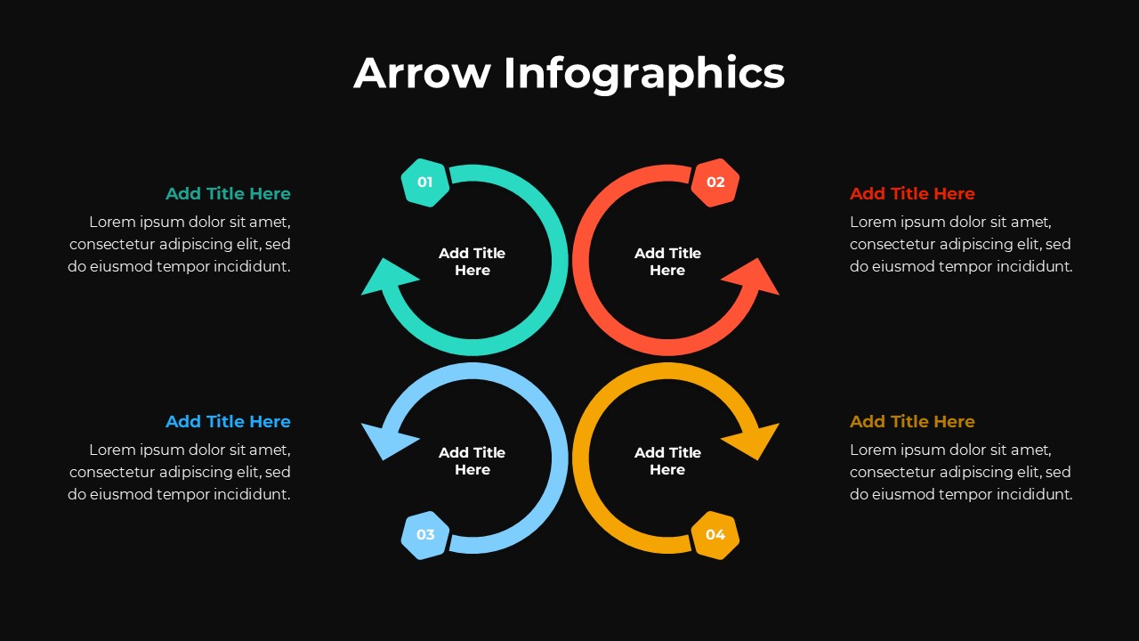 Free Arrow infographics Dark Slide
