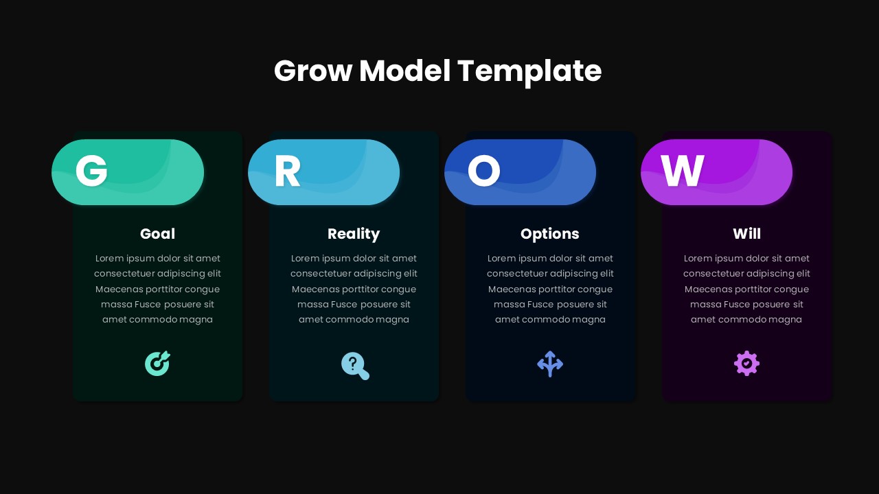 Grow Model PowerPoint Dark Template
