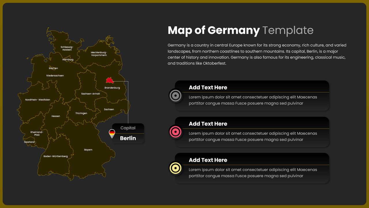 Map of Germany Dark Slide