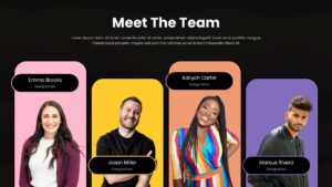 Meet The Team PPT Dark Template