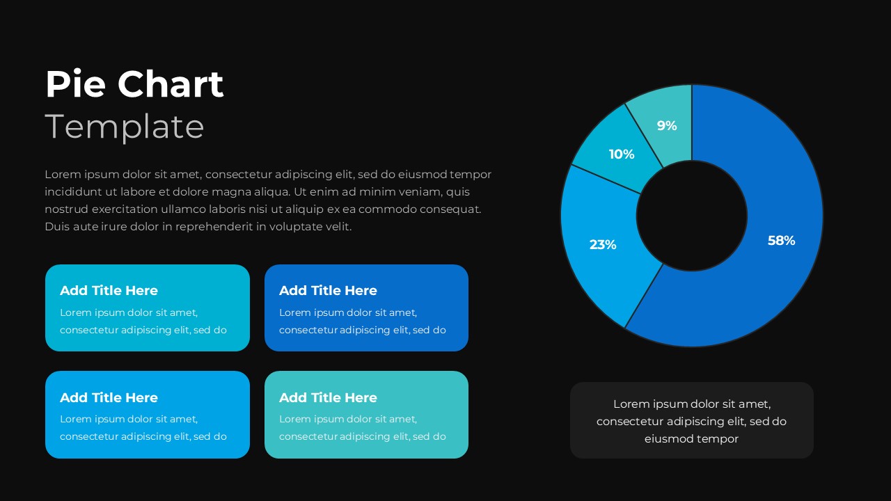 Pie Chart Template Dark