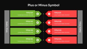 Plus or Minus Symbol PowerPoint Dark Template