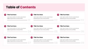 Table Of Contents Template