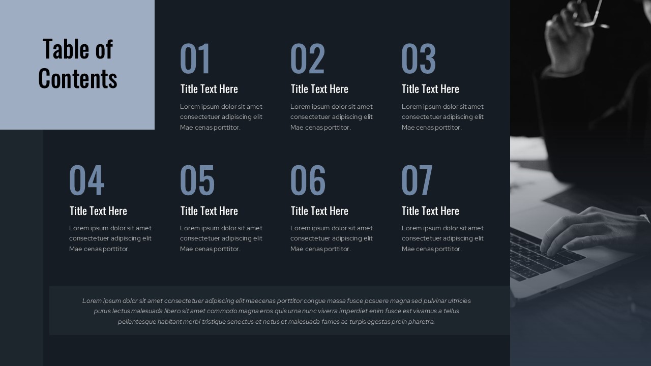 Table of Contents Dark Slide