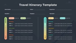 Travel Itinerary Template Dark
