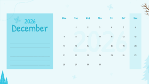 december calendar template