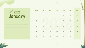 january calendar template