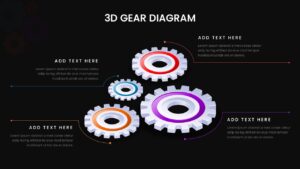 3D Gear Diagram Presentation Slide for PPT