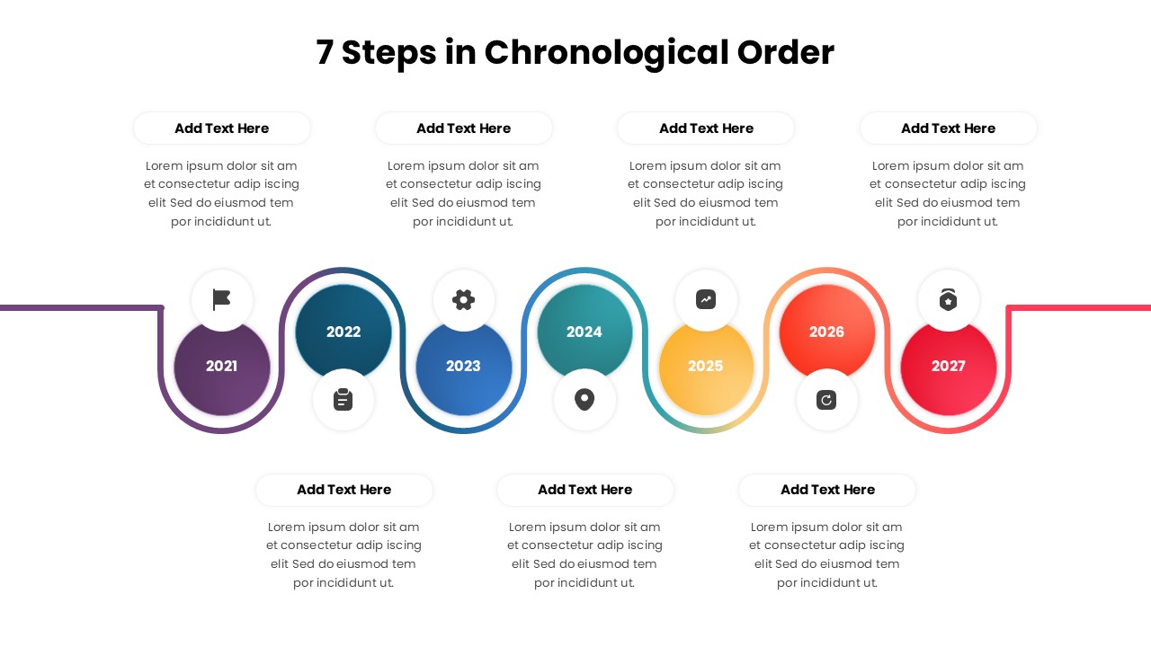 7 Steps in Chronological Order Template for PPT