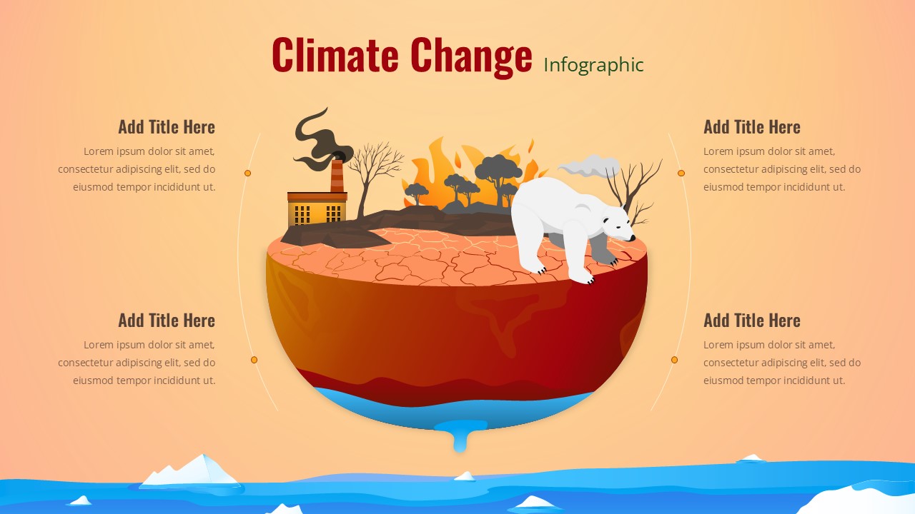 Climate Change Infographic Template for Presentation Design
