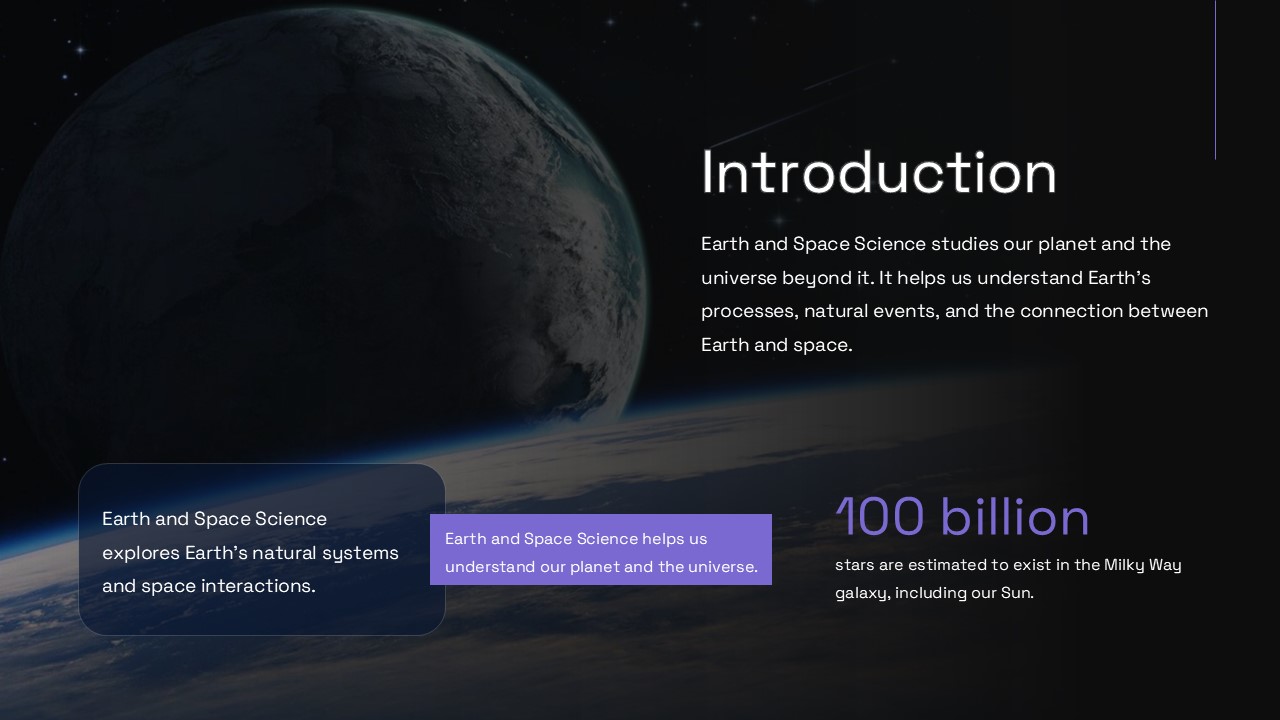 Earth and Space Science Presentation Introduction Slide for PPT