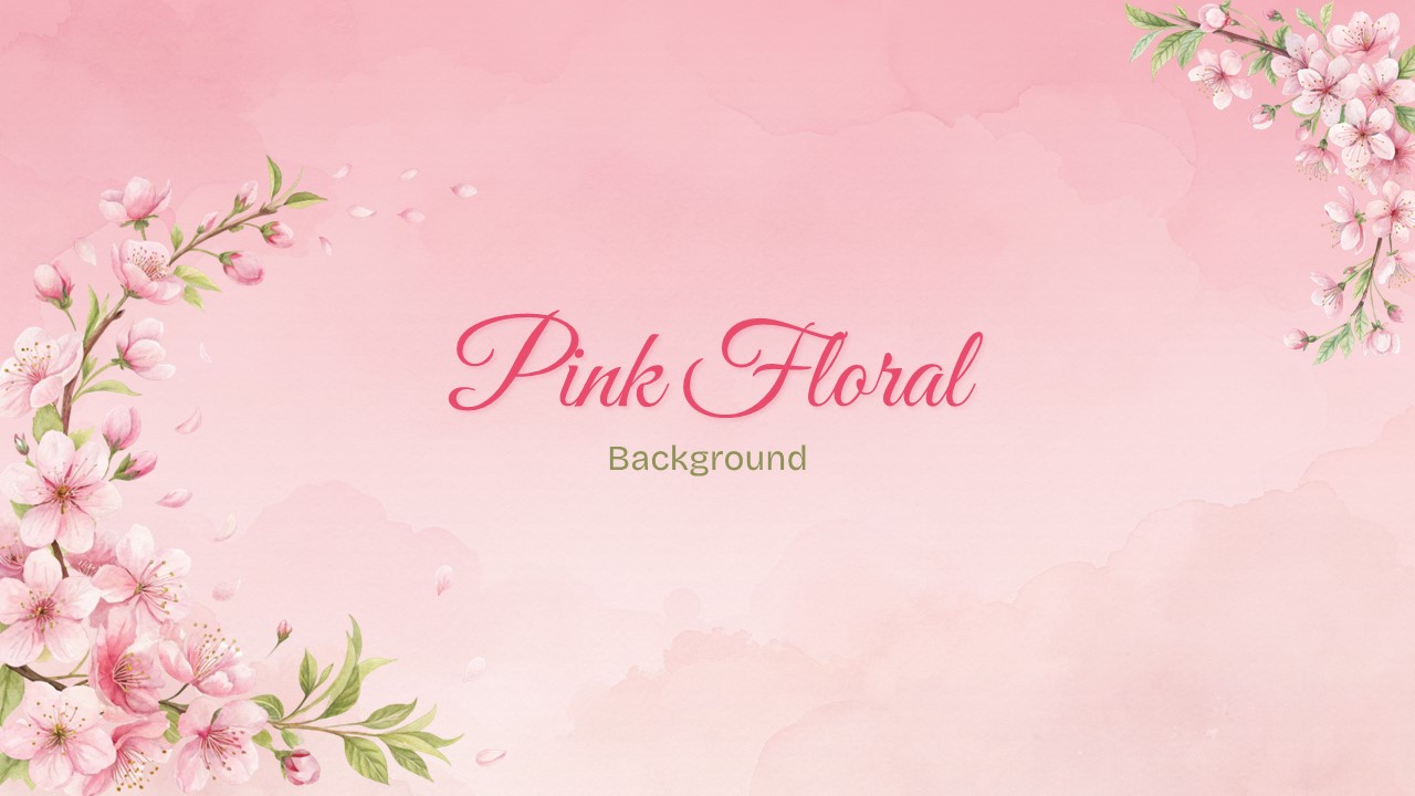 Editable Pink Floral Presentation Background for Google Slides