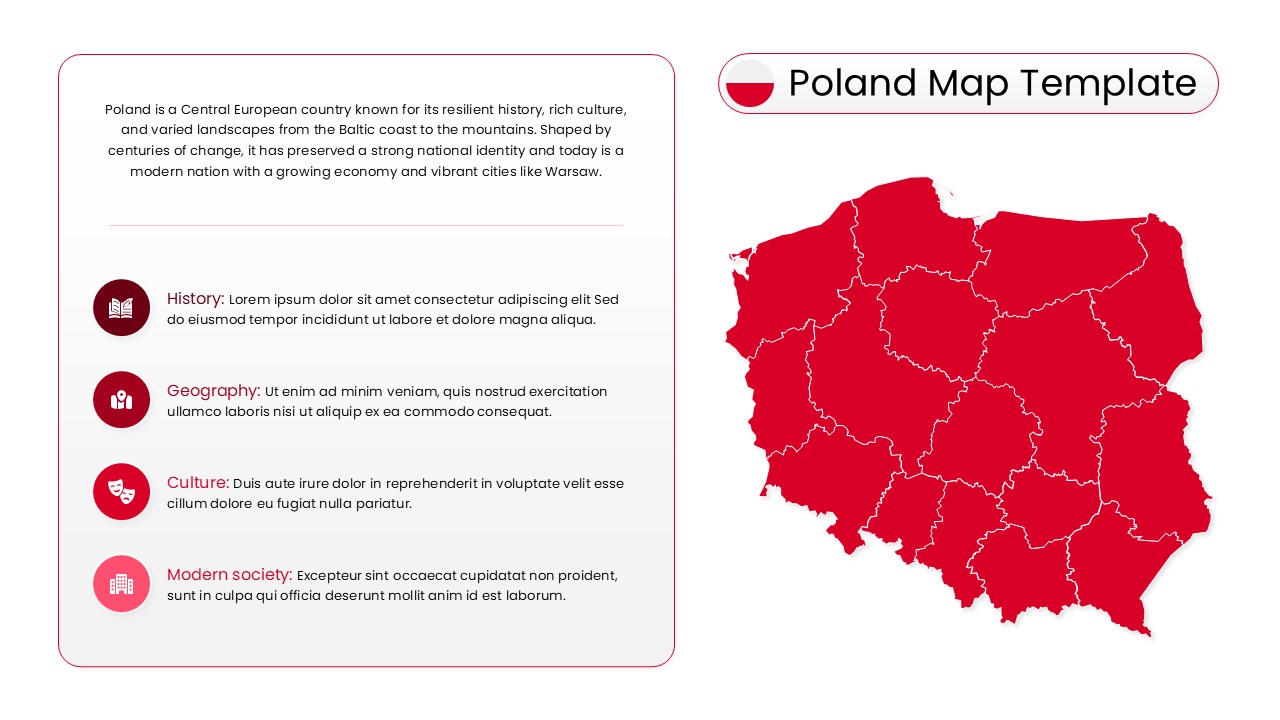 Editable Poland Map to use in presentations