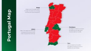 Portugal Map with Highlighted Cities Diagram Template for Google Slides