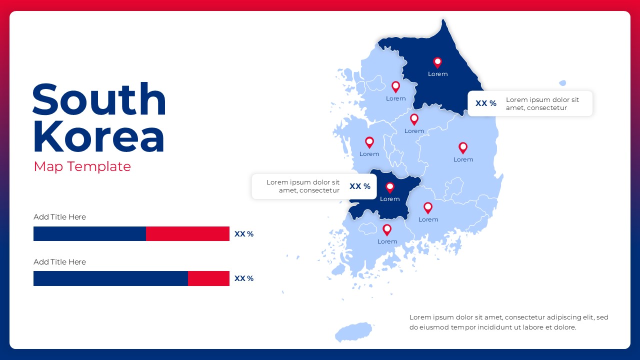 Editable South Korea Map for PowerPoint
