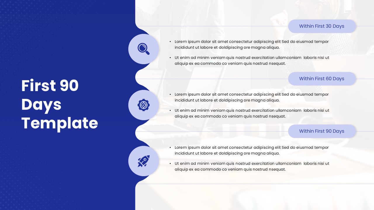 First 90 Days Slide Template for PowerPoint