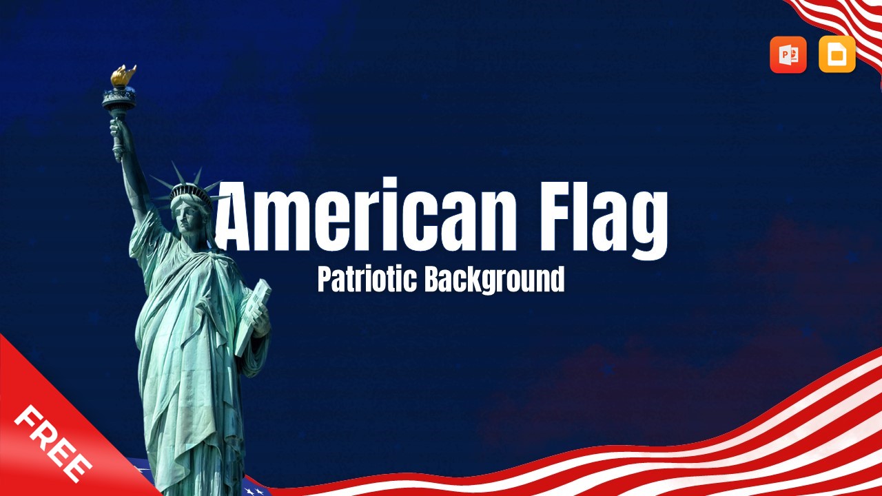 Editable American Flag Patriotic Background Presentation Template