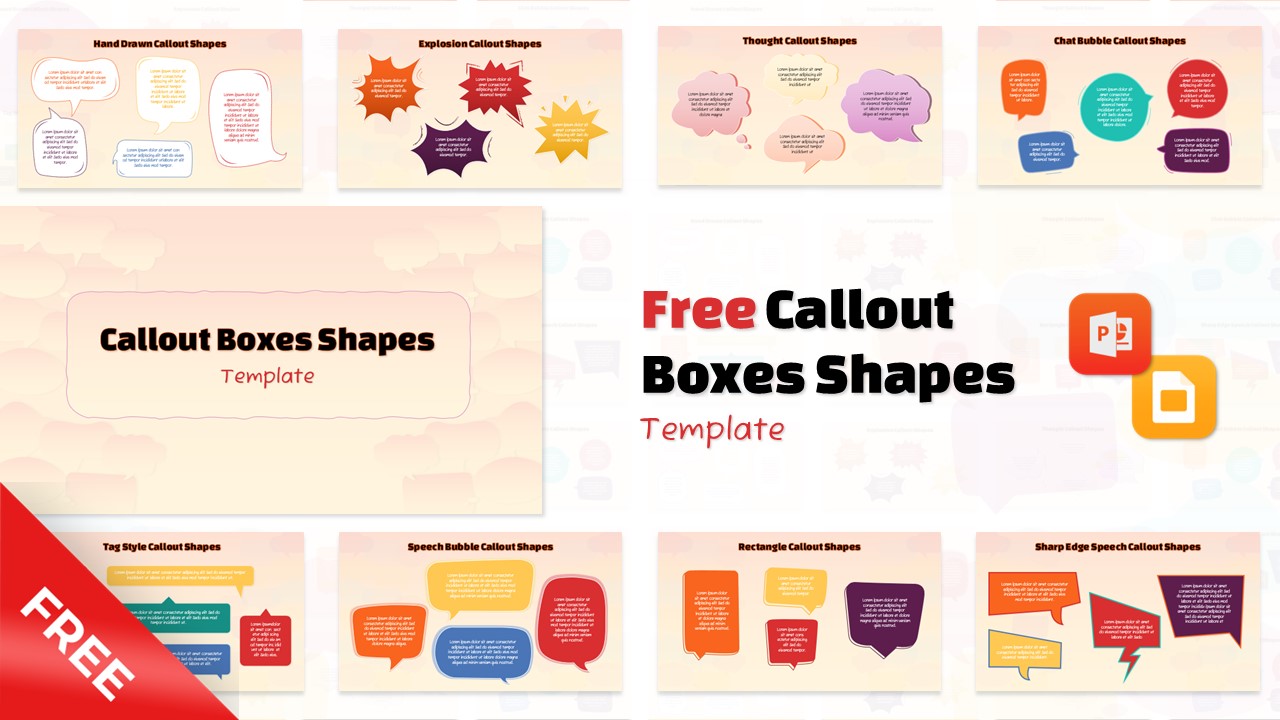 Free Callout Boxes Shapes Presentation Deck Cover Image