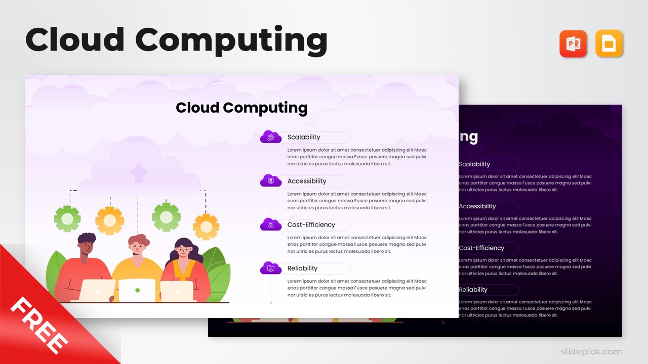 Free Cloud Computing Template For Technology Presentation