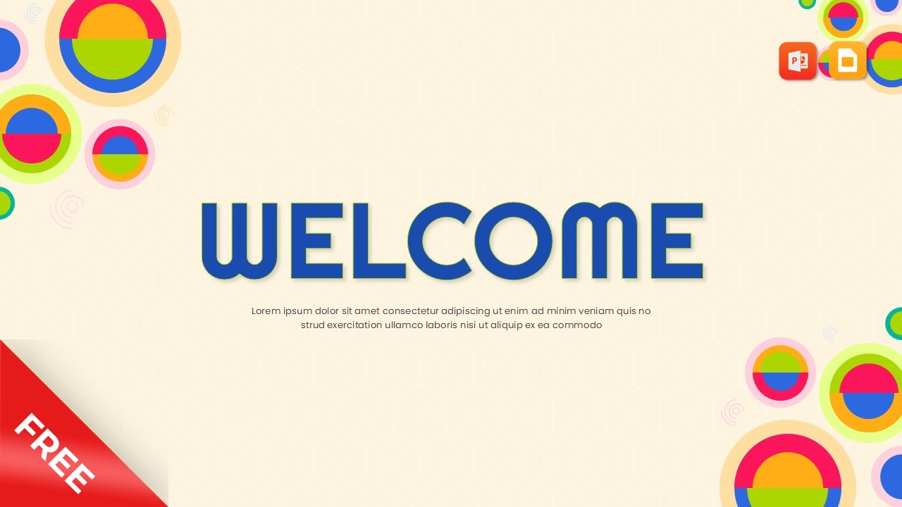 Free Colorful Welcome Presentation Template for PowerPoint
