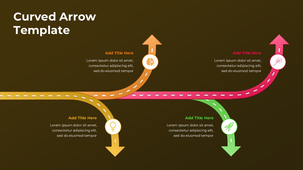 Free Curved Arrow PowerPoint Template